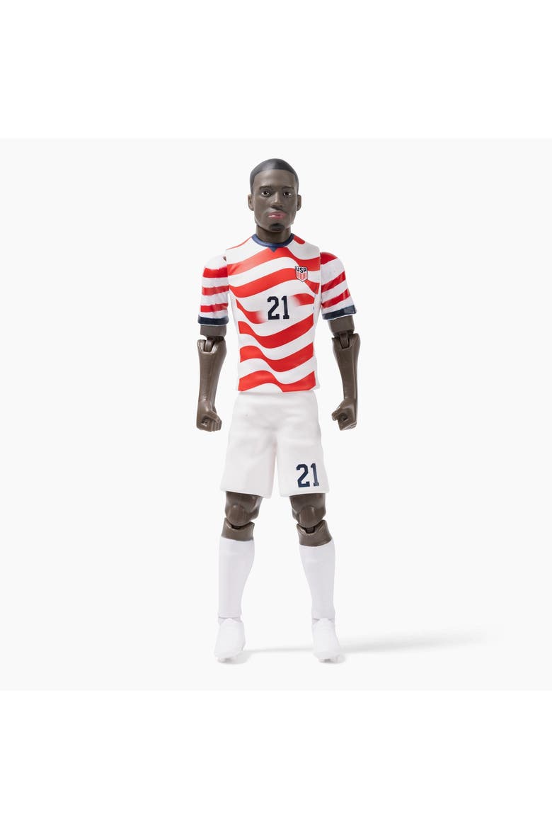 Sockers 2026 USMNT Tim Weah Home Jersey 8" Soccer Action Figure, Main, color, Red