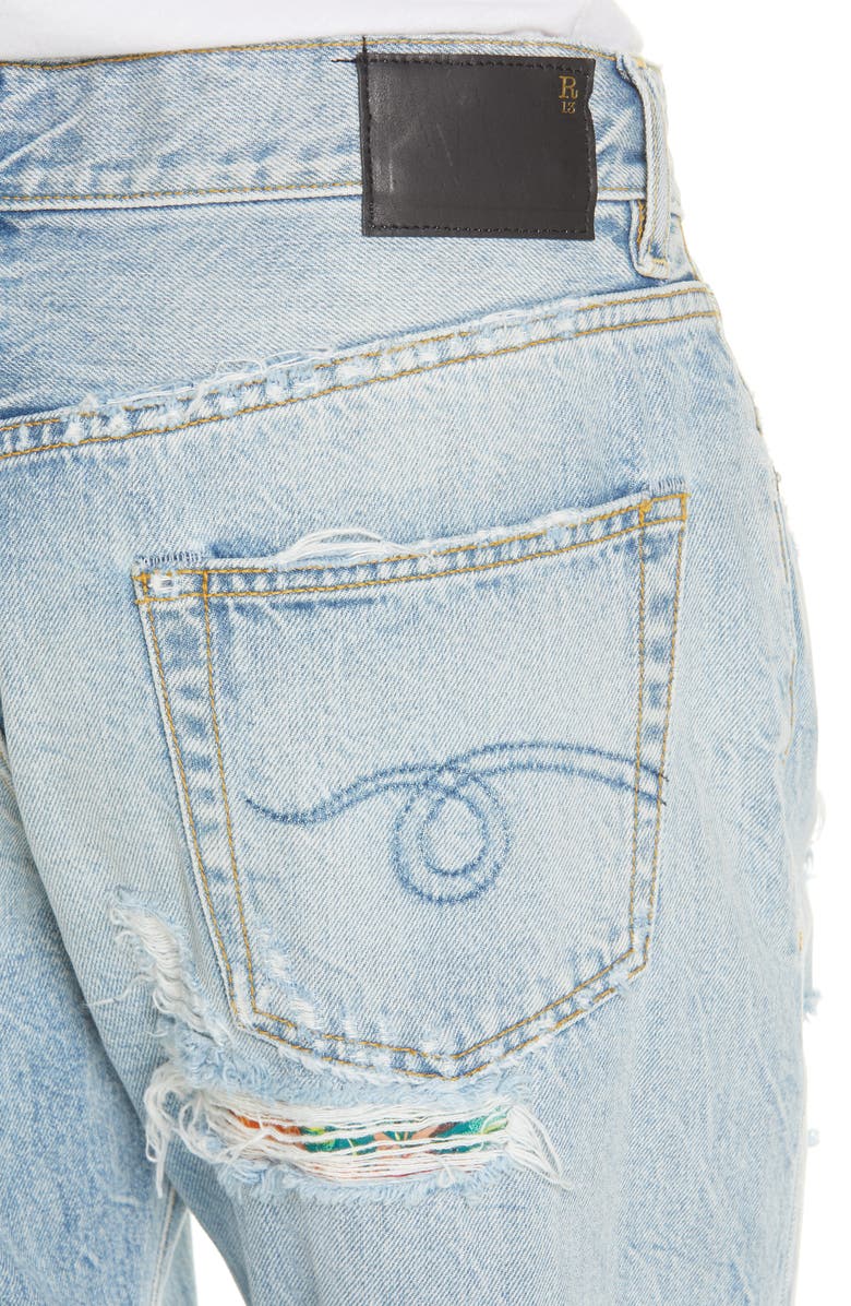R13 Ripped Boyfriend Jeans, Alternate, color,