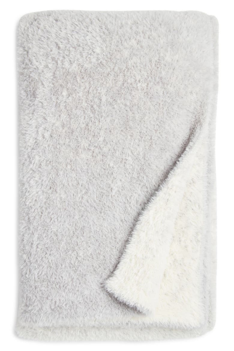 Reversible Eyelash Throw Blanket, Main, color, GREY VAPOR MULTI