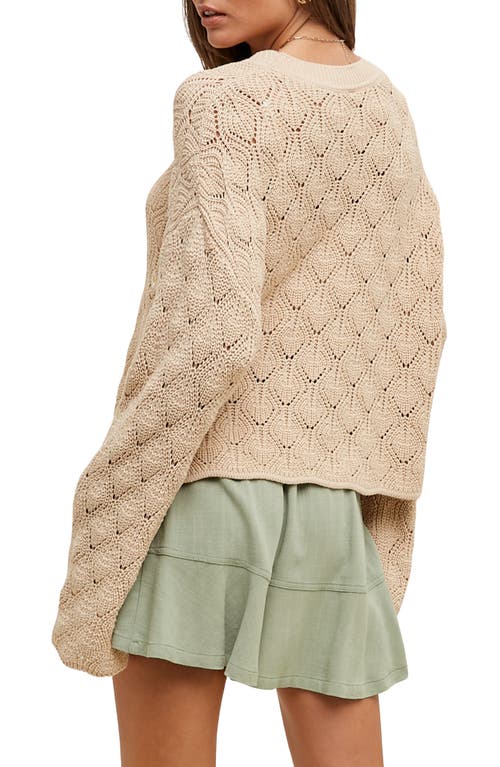 WISHLIST WISHLIST DAISY EMBROIDERED OPEN STITCH SWEATER