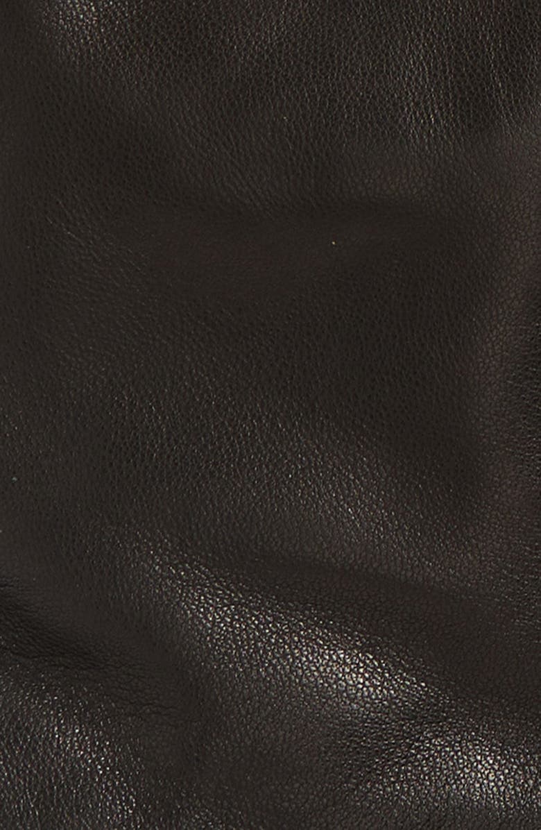 Vince Rib Cuff Cashmere & Leather Gloves, Alternate, color, Black