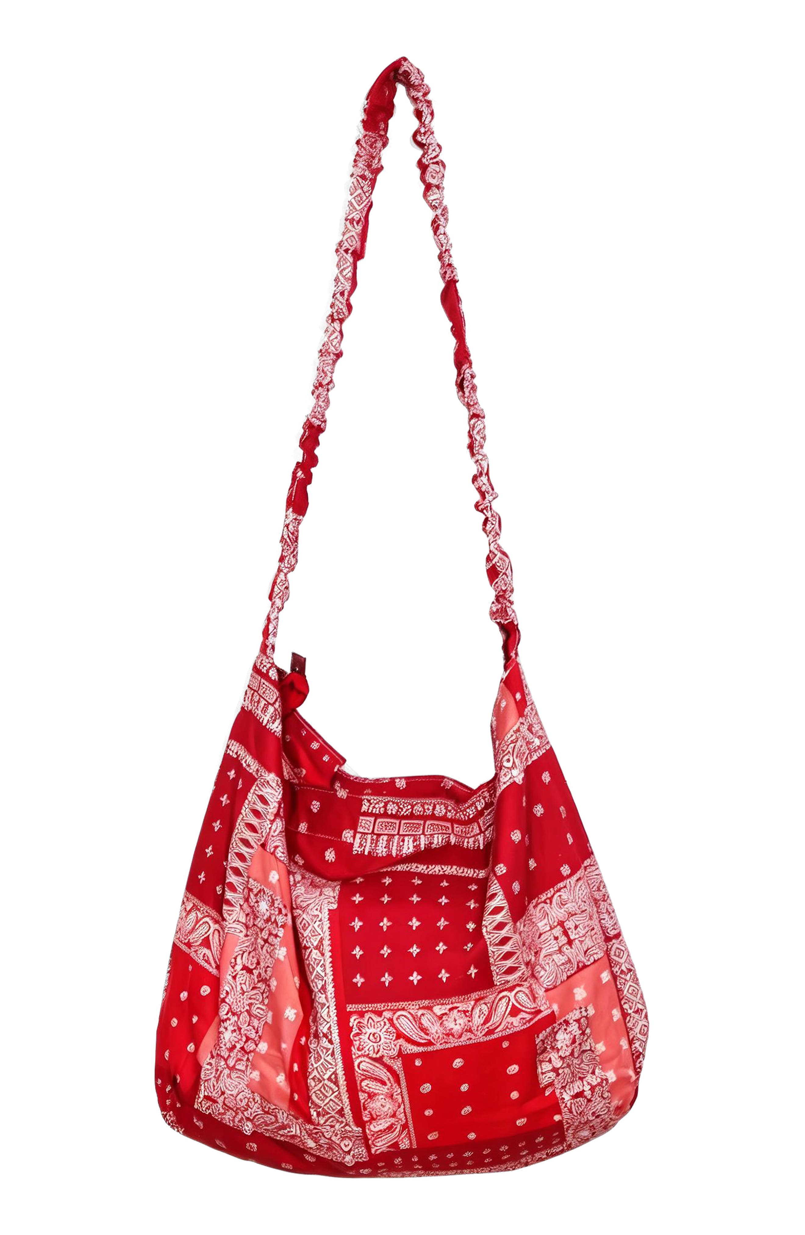 Roadtrip Bandana Print Cotton Tote, Main, color, RED