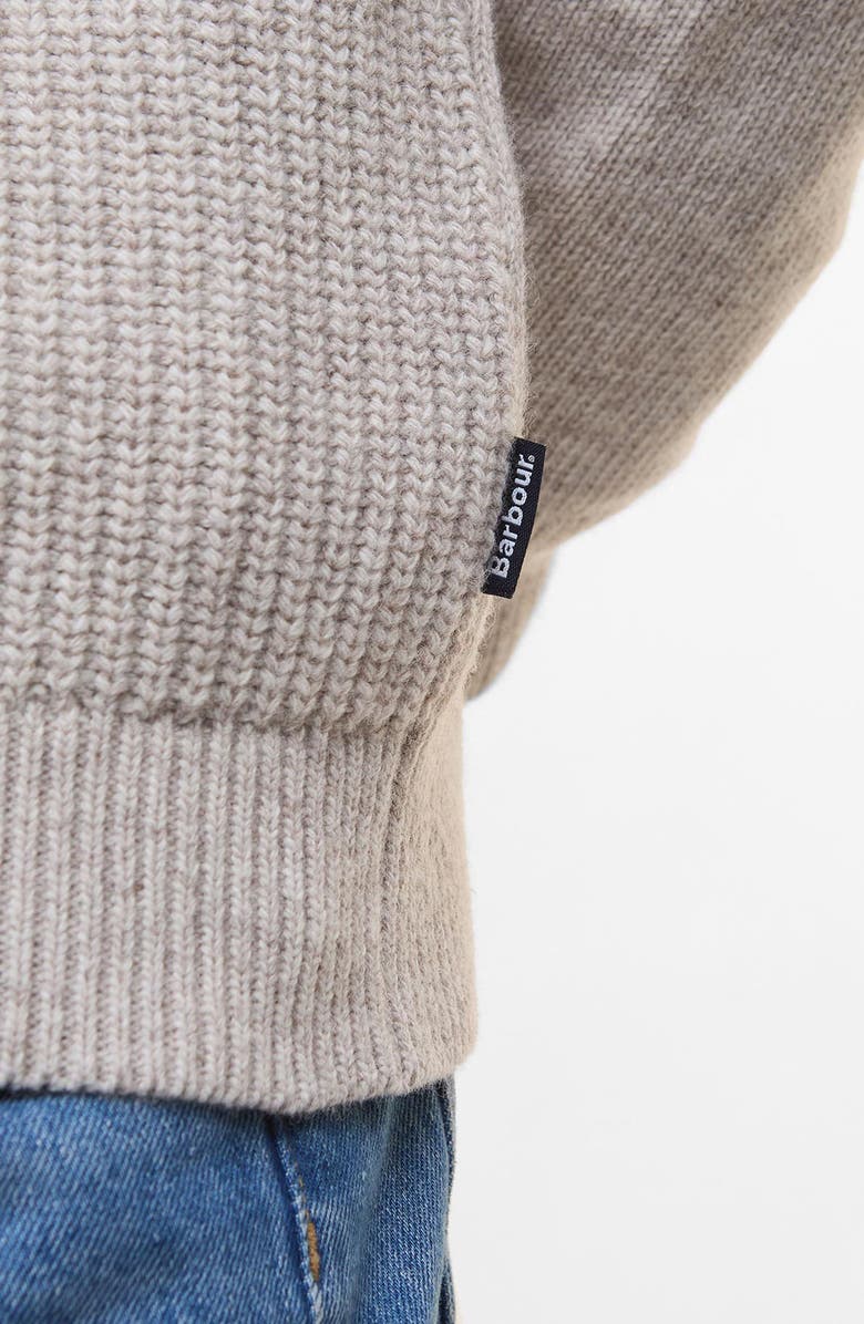 Barbour Mainland Ribbed Wool & Cotton Cardigan, Alternate, color, Mist