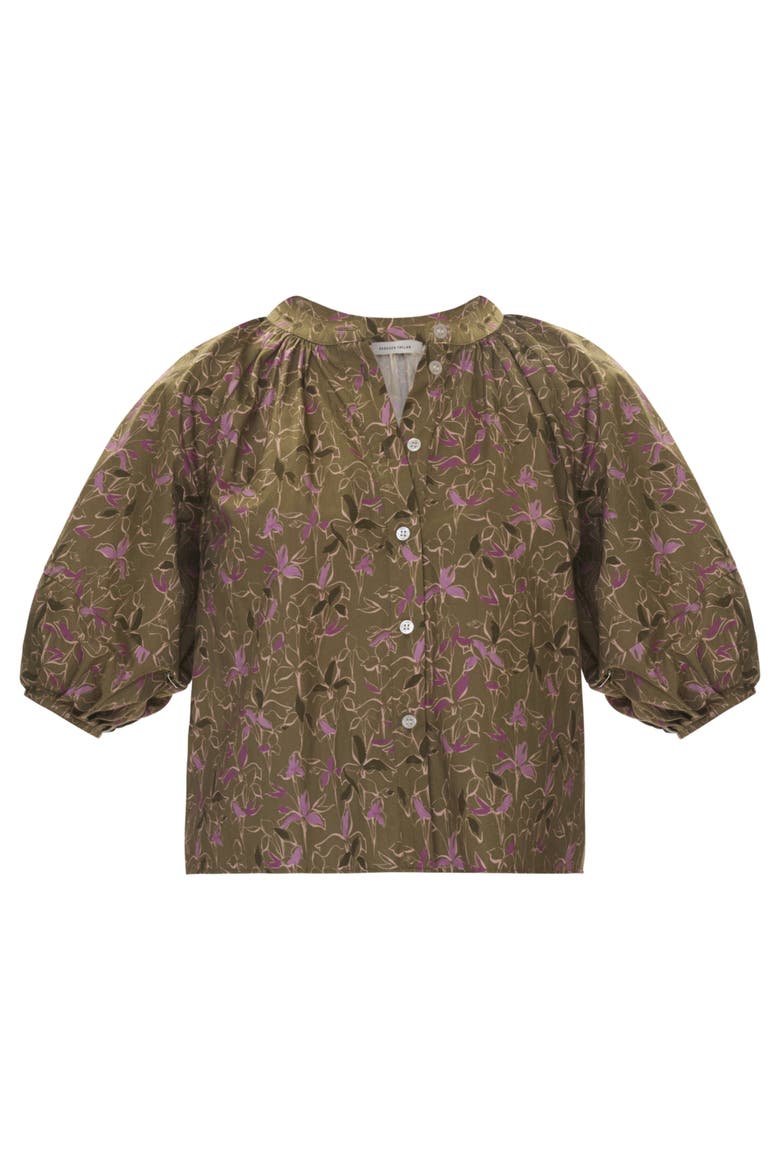 Josie Pleat Shirt, Alternate, color, Olive Multi