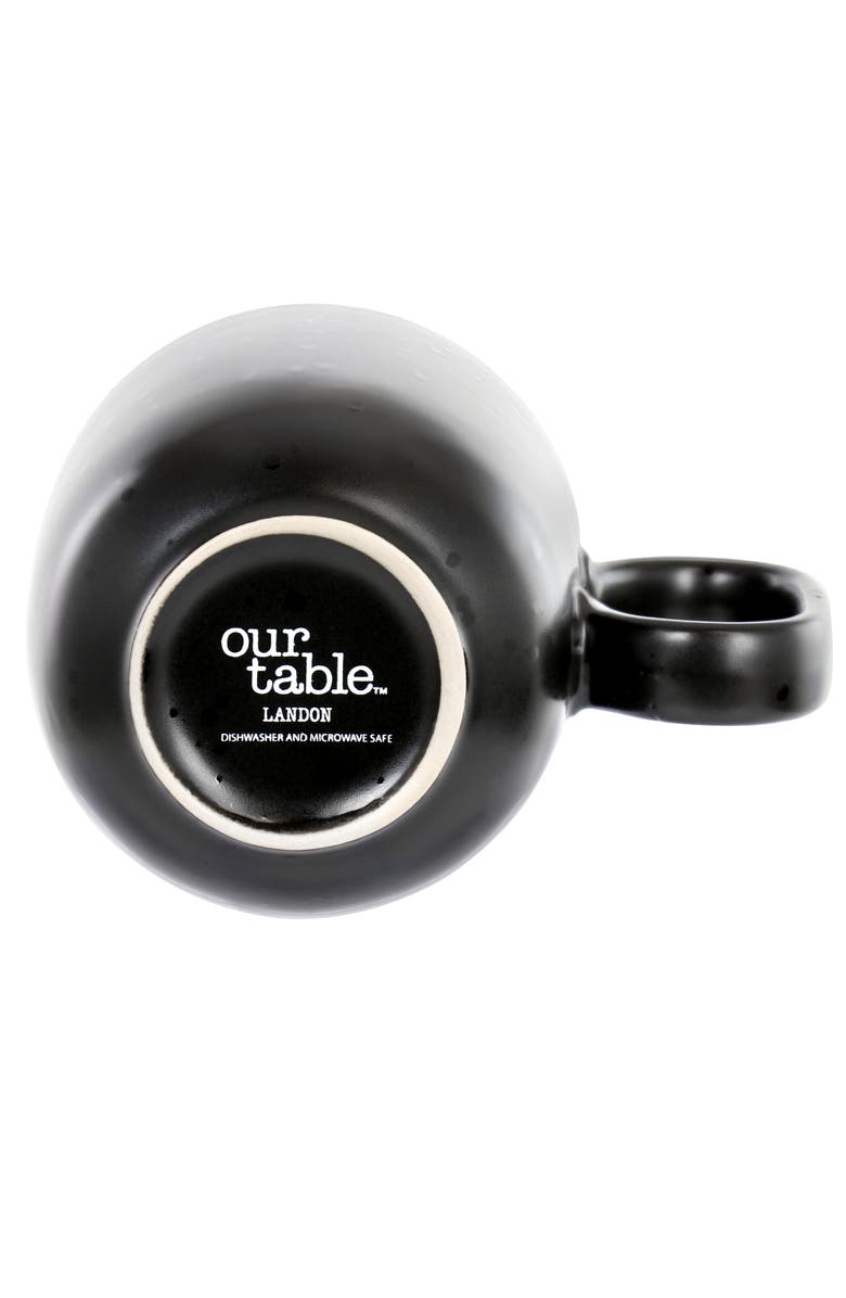 Our Table Landon 4 Piece 15 Ounce Round Stoneware Mug Set, Alternate, color, Pepper