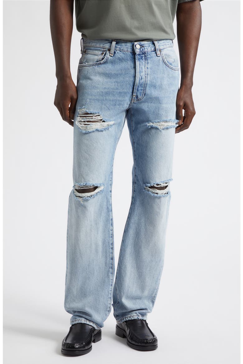 1996M Regular Fit Ripped Straight Leg Jeans, Main, color, LIGHT BLUE