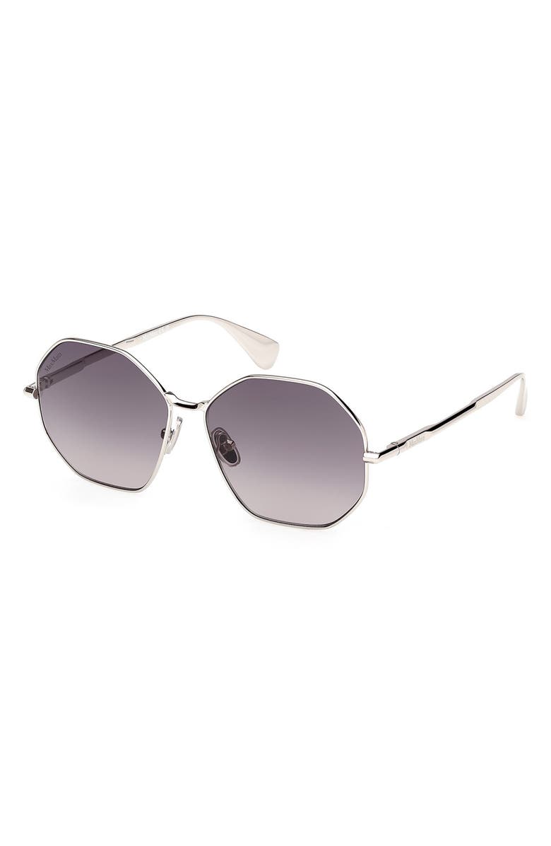 Max Mara 57mm Geometric Sunglasses, Alternate, color,