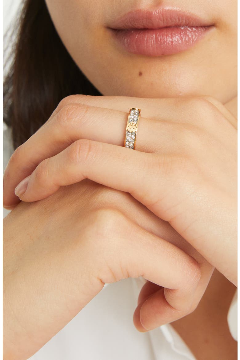 Icon Pave Ring, Alternate, color, TORY GOLD / CRYSTAL