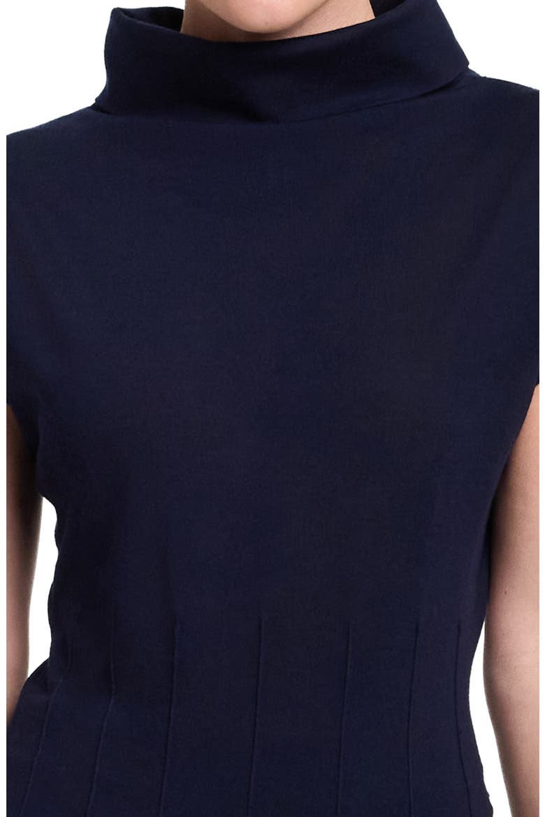 Pintuck Detail Funnel Neck Virgin Wool Top, Alternate, color, BLUE NIGHTS