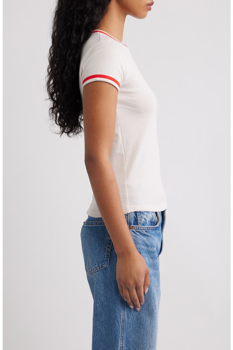 Everyday Contrast Trim Cotton T-Shirt, Alternate, color, LIGHT PINK