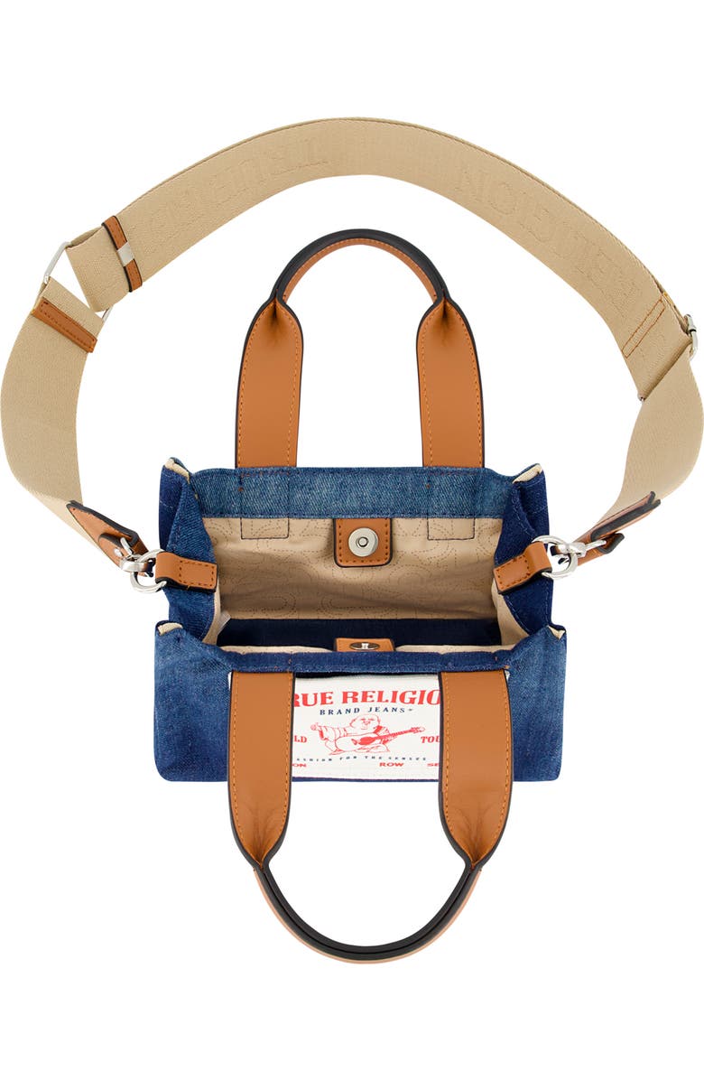 True Religion Brand Jeans Mini Denim Tote Bag, Alternate, color, Navy