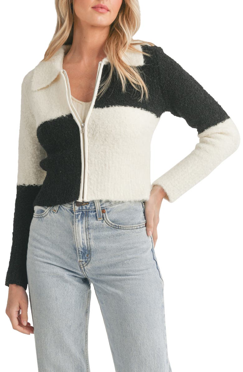 All in Favor Colorblock Zip-Up Cardigan, Main, color, 