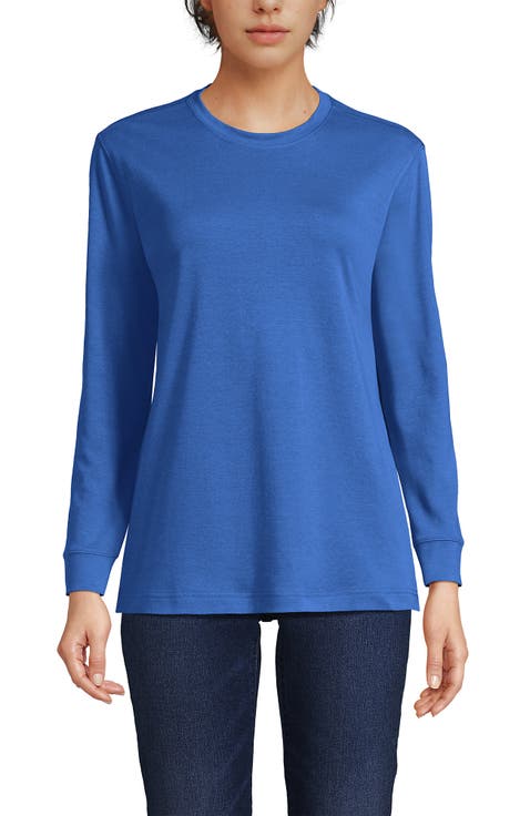 Long Sleeve Cotton Interlock Crew T-Shirt