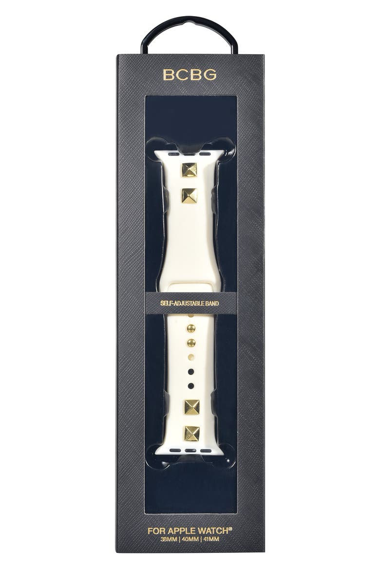 Studded Silicone Watch Band, Alternate, color, CREAM