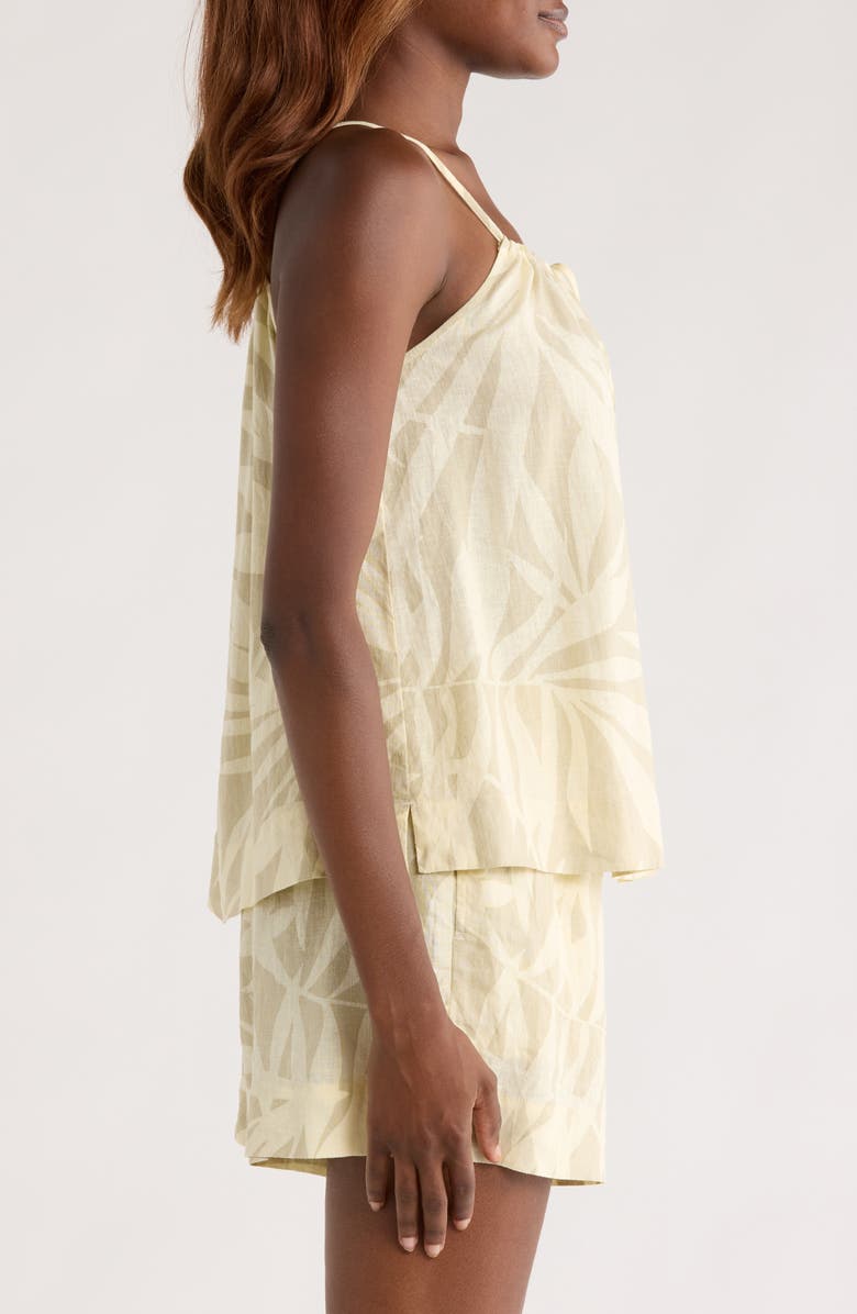 Nordstrom Vacation Linen Blend Short Pajamas, Alternate, color, Green Tropical Vine