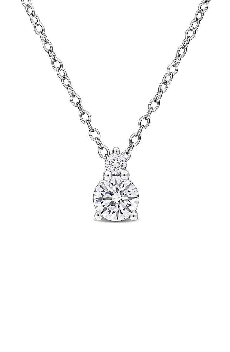 Created Forever Lab-Grown Diamond Pendant Necklace, Main, color, White