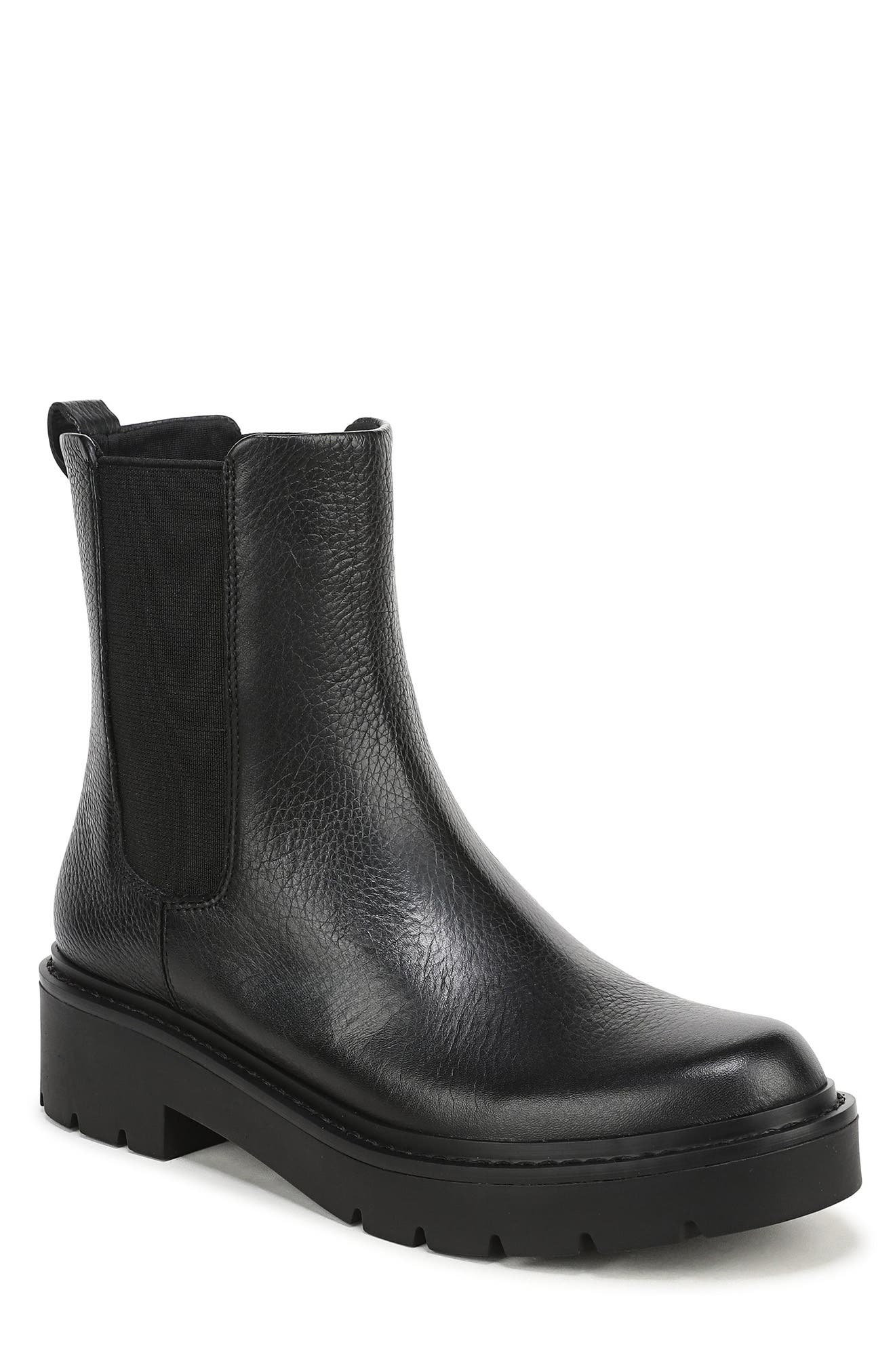 Dannie Leather Chelsea Boot, Main, color, BLACK