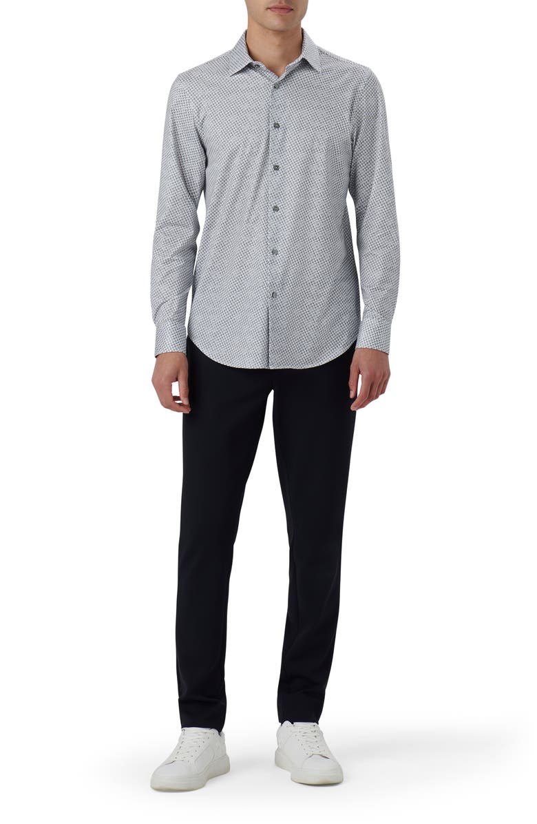 Bugatchi James OoohCotton<sup>®</sup> Mosaic Print Button-Up Shirt, Alternate, color,