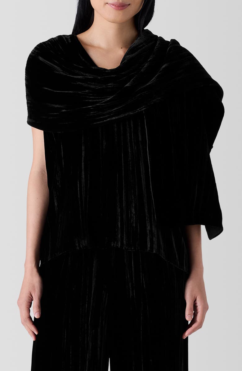 Eileen Fisher Crinkled Velvet Scarf, Alternate, color, 
