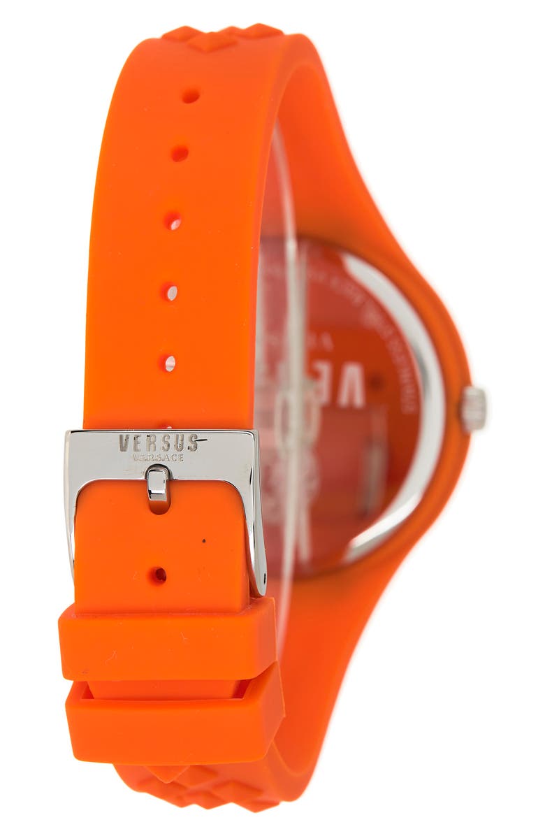 VERSUS Versace Women's Silicone Strap Watch, 39mm & Zip Case, Alternate, color, Orange
