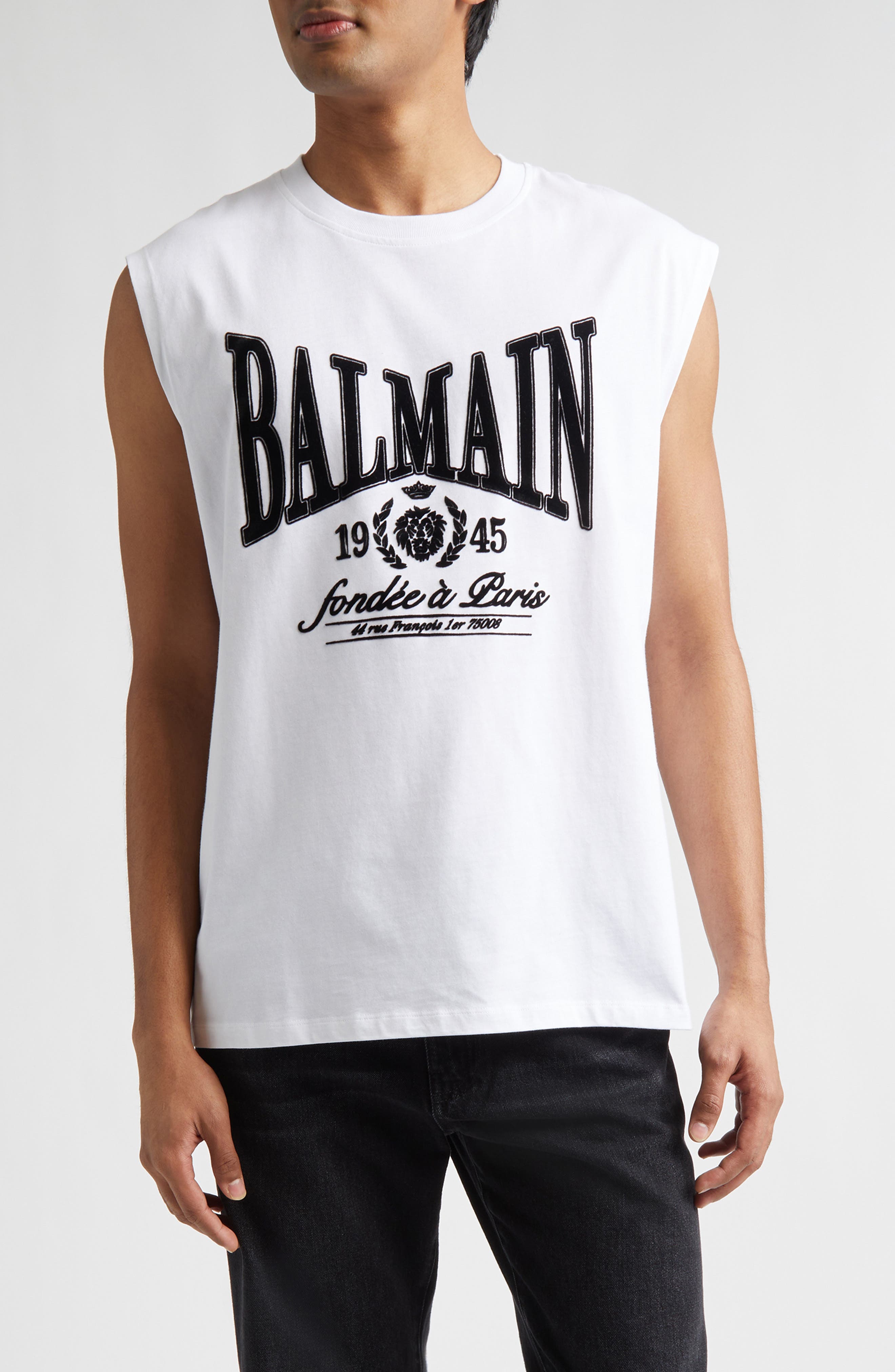 Balmain 1945 Logo Graphic Muscle Tee (Men) | Nordstrom