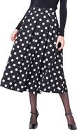 English Factory Polka Dot A-Line Midi Skirt