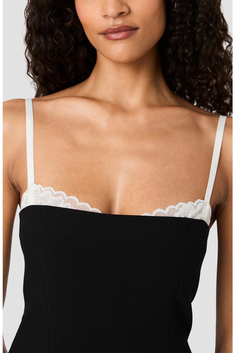Azra Lace Trim Minidress, Alternate, color, BLACK PORCELAIN CREAM