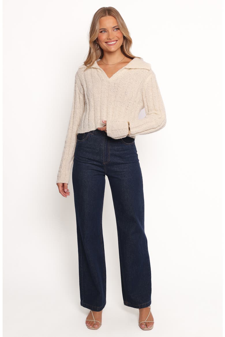Romy Collar Crop Sweater, Alternate, color, ECRU