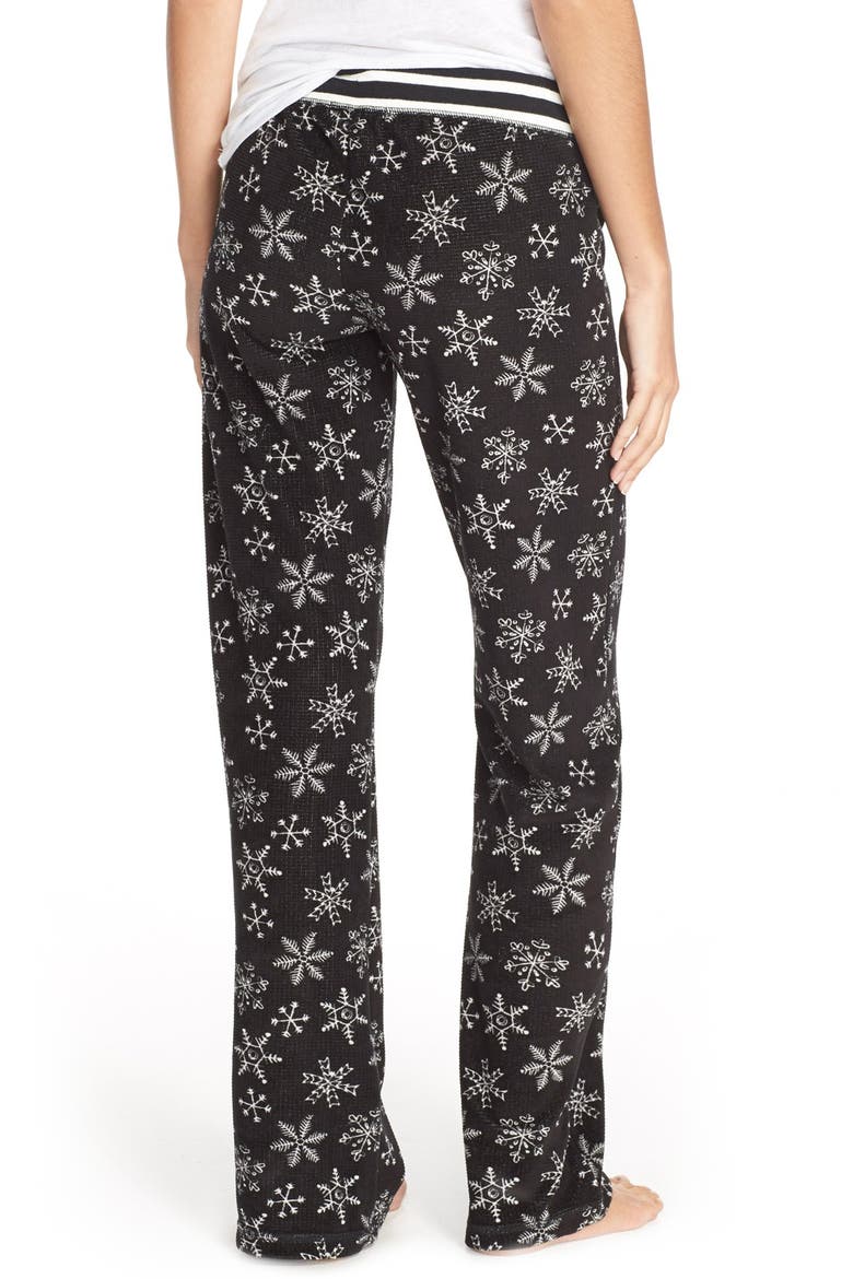 Thermal Knit Lounge Pants, Alternate, color, BLACK SNOWFLAKE