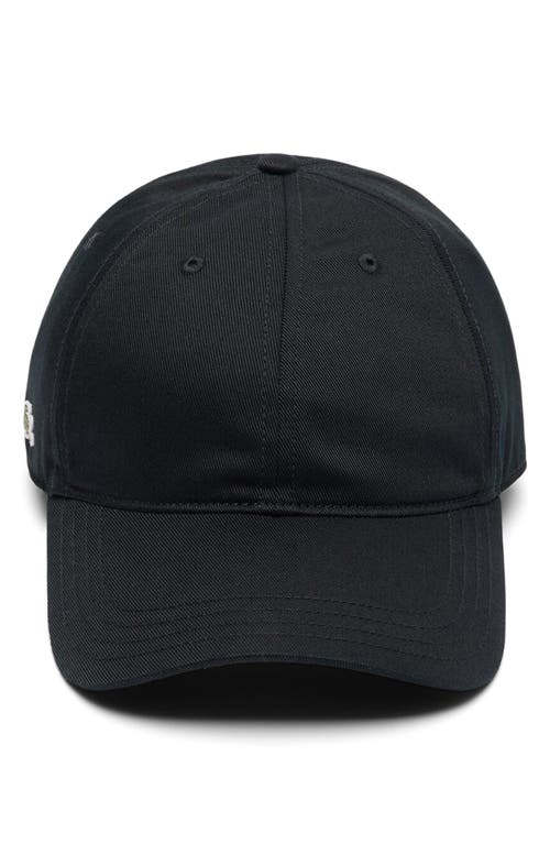 Lacoste Essential Cotton Twill Baseball Cap In Black