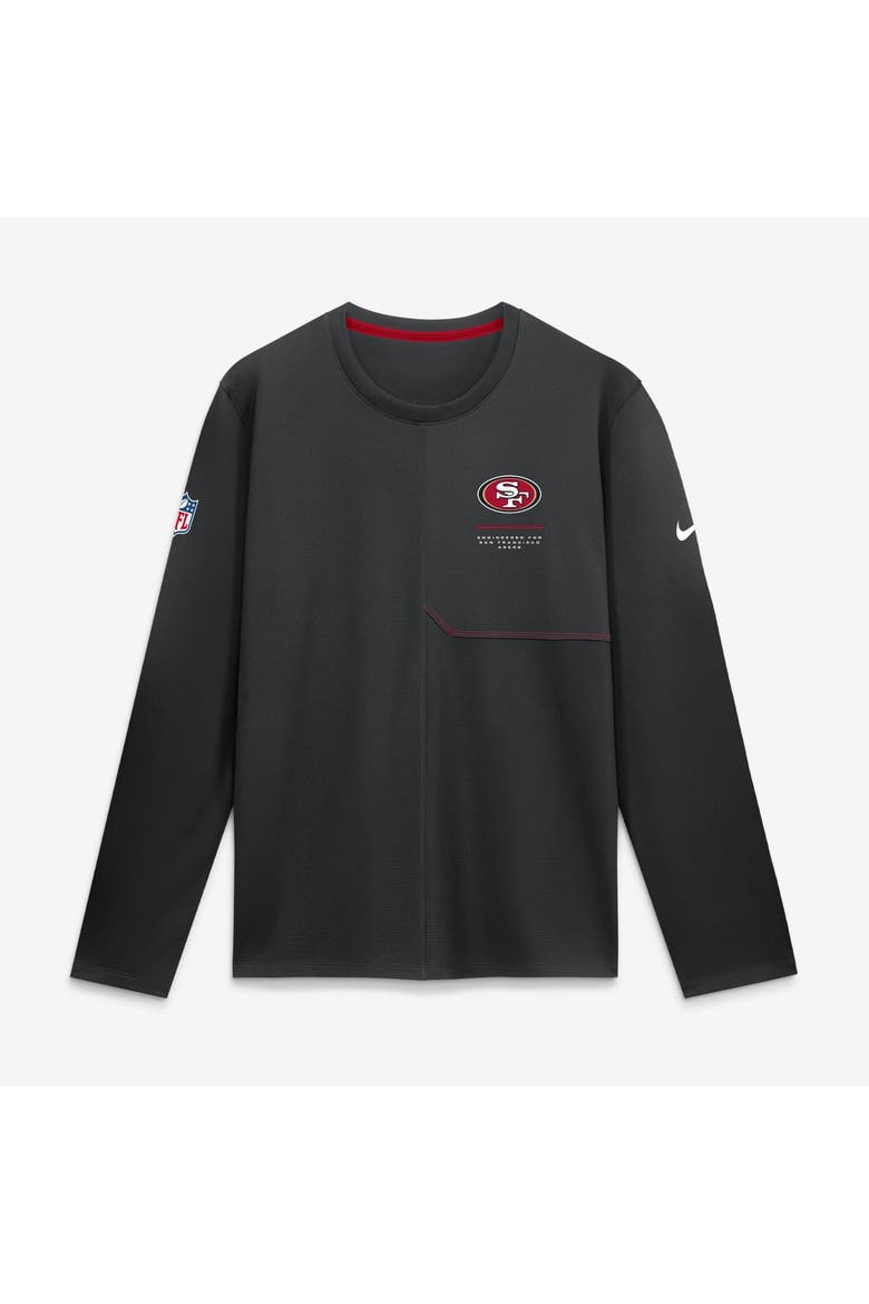 Men's Nike  Black San Francisco 49ers Sideline Coaches UV Dri-FIT Long Sleeve Shirt, Main, color, Black