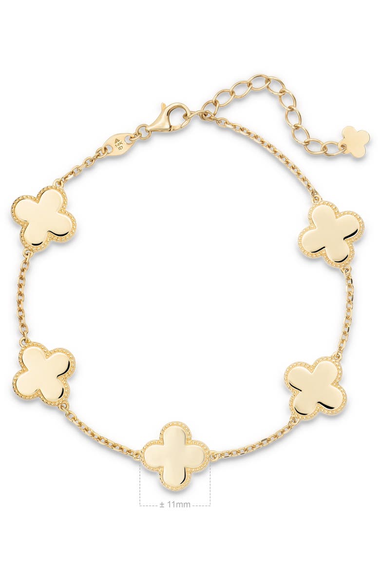 Clover Chain Bracelet in 14K Gold, 11mm, Alternate, color, Yellow Gold