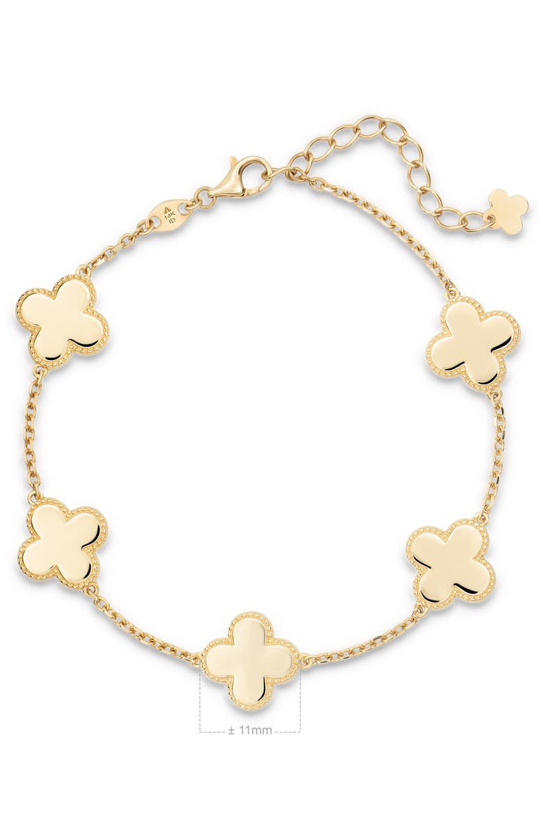 DEVATA Clover Chain Bracelet in 14K Gold, 11mm, Alternate, color, Yellow Gold
