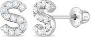 In Season Jewelry Cubic Zirconia Letter Initial Earrings