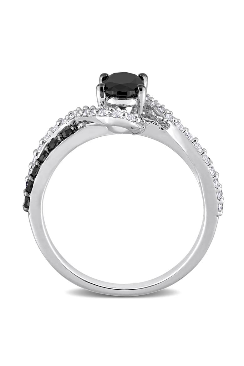 Black Diamond & Created White Sapphire Swirl Ring, Alternate, color, Diamond