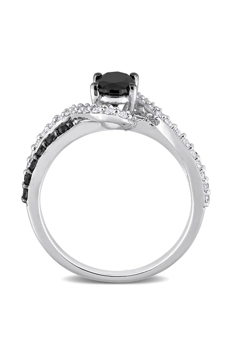 Julianna B. Black Diamond & Created White Sapphire Swirl Ring, Alternate, color, Diamond