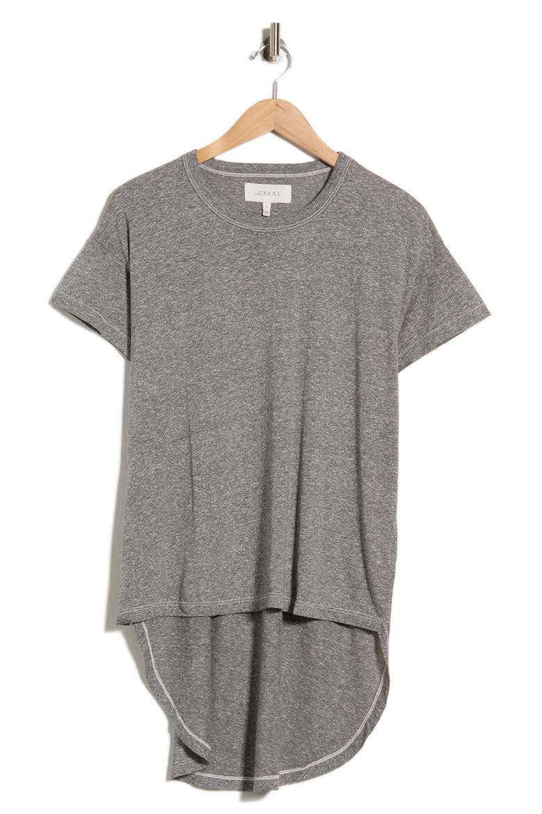 'The Shirttail' High/Low Tee, Alternate, color, HEATHER GREY