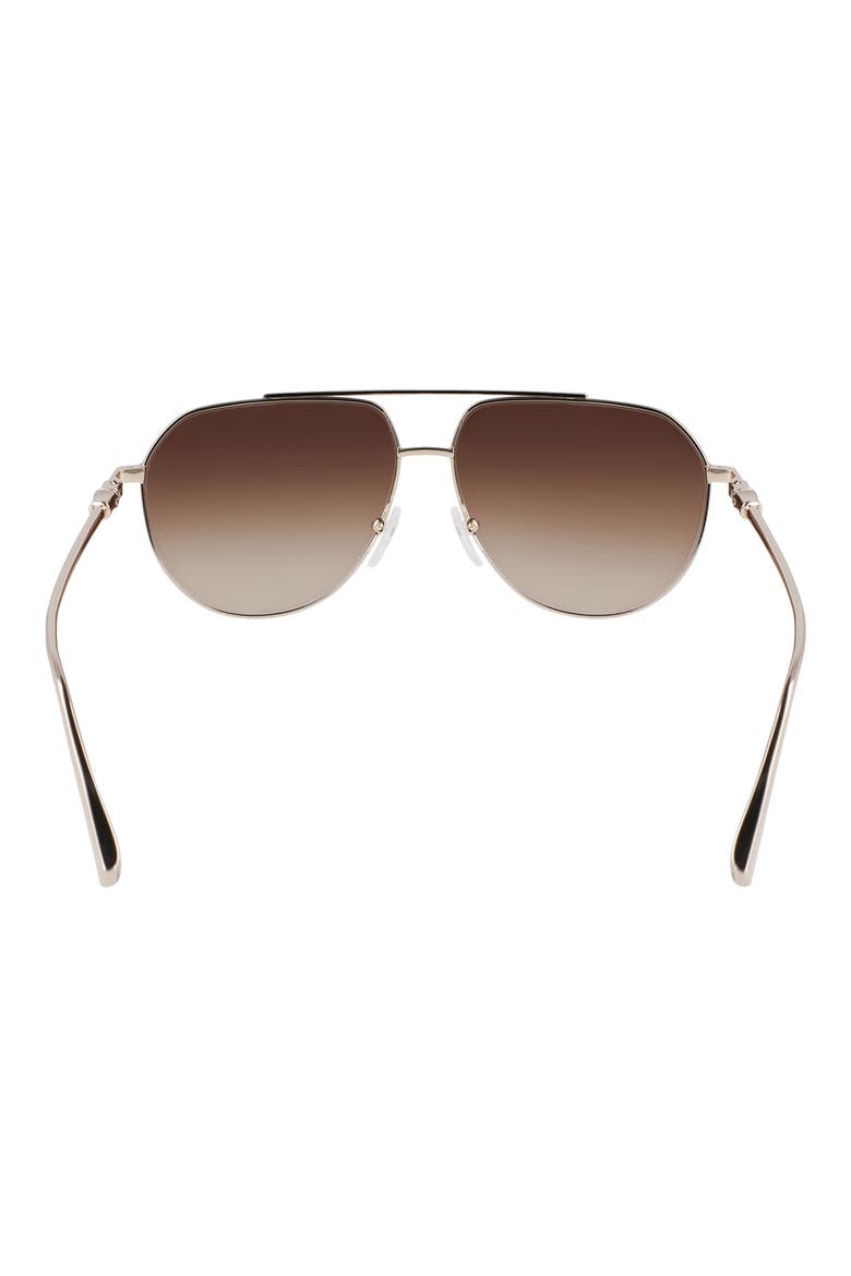 Roseau 57mm Gradient Aviator Sunglasses, Alternate, color, GOLD/ GRADIENT BROWN