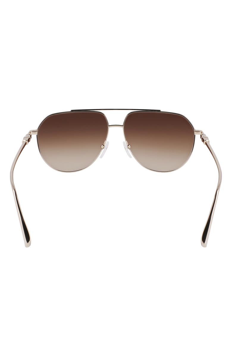 Longchamp Roseau 57mm Gradient Aviator Sunglasses, Alternate, color, Gold/ Gradient Brown