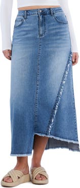 Wash Lab Denim Two Step Denim Maxi Skirt