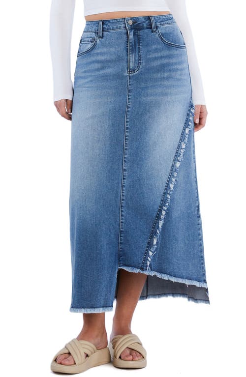 Wash Lab Denim Two Step Denim Maxi Skirt In Team Blue