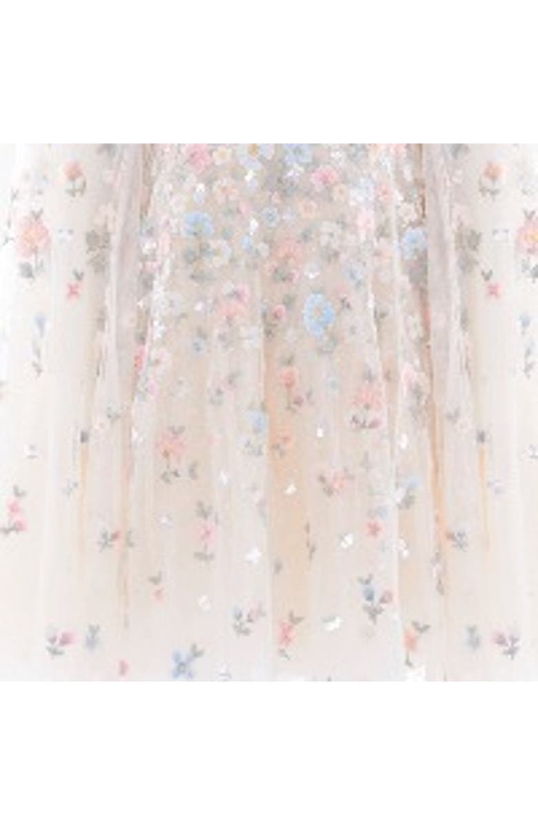 Needle & Thread Dahlia Ditsy Cape Kids Dress, Alternate, color, Cream/Multi