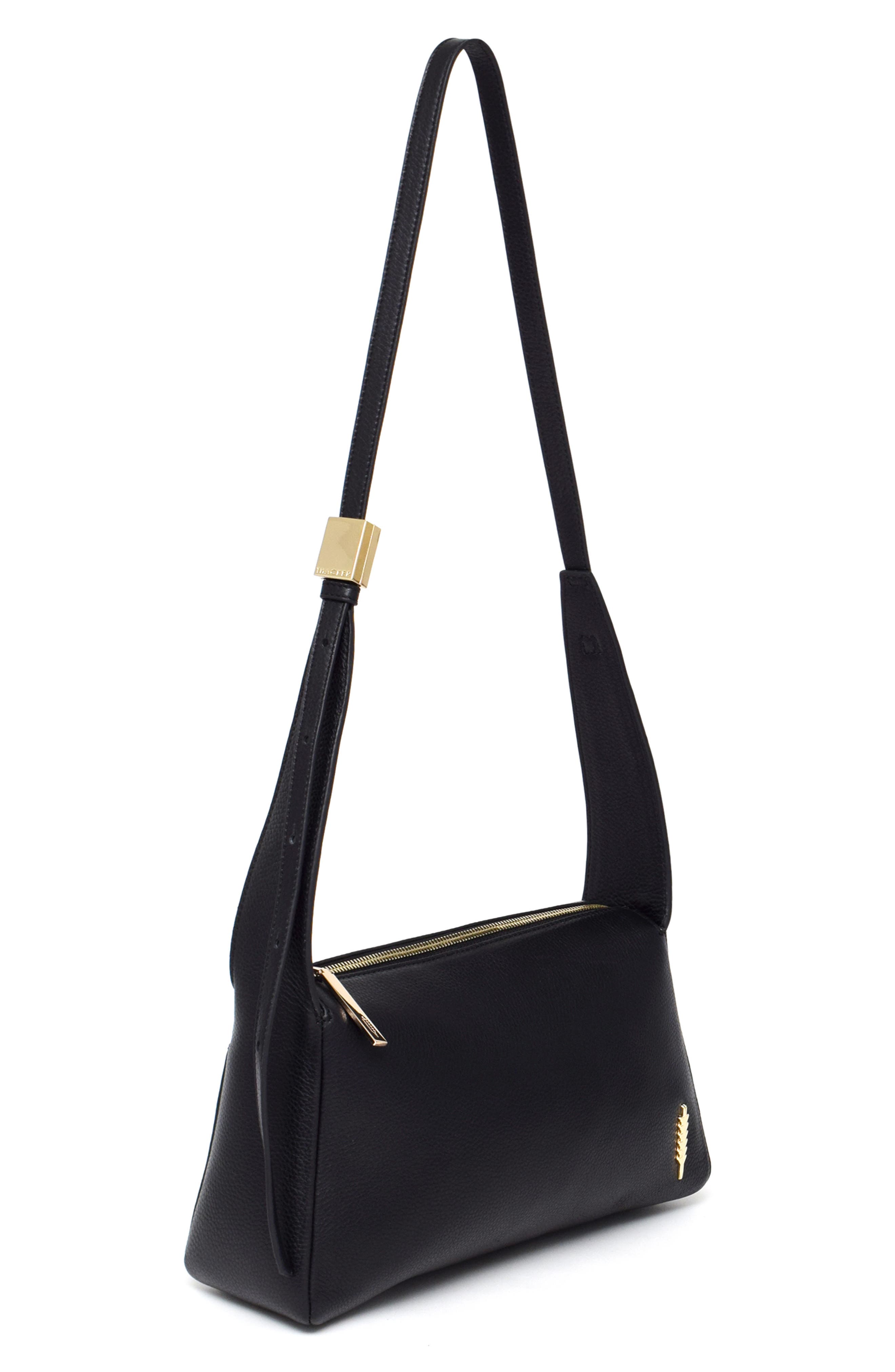 Thacker Bella Pebbled Leather Crossbody Bag, Alternate, color, Black