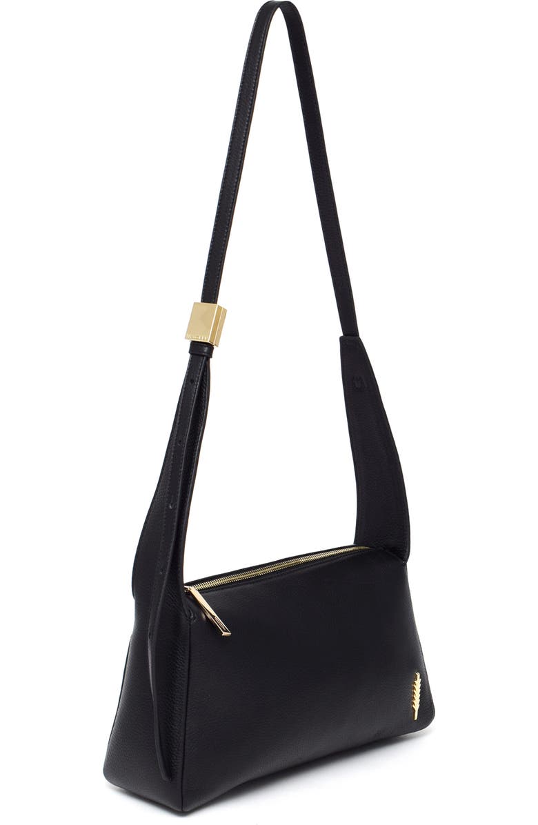 Thacker Bella Pebbled Leather Crossbody Bag, Alternate, color, Black