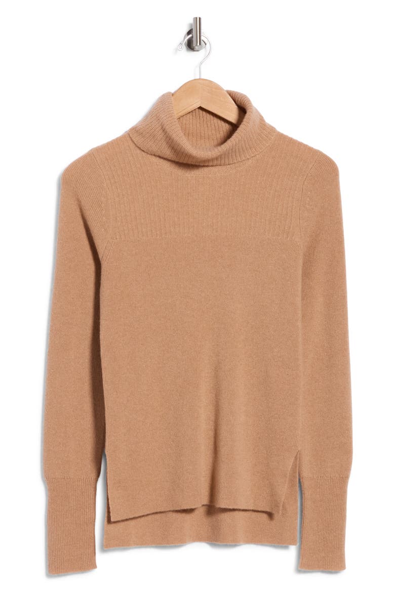 Jurnee Cashmere Turtleneck Sweater, Alternate, color, CAMEL