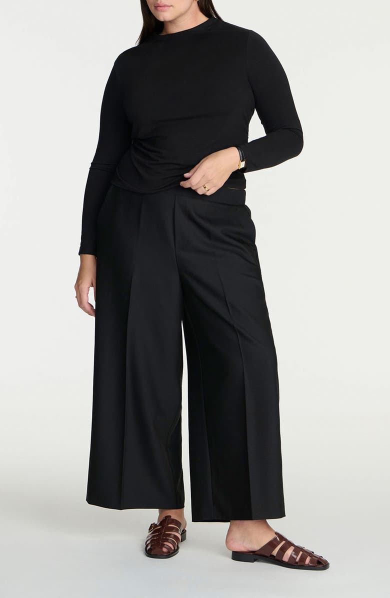 ELOQUII Funnel Neck Long Sleeve Jersey Top, Alternate, color, 