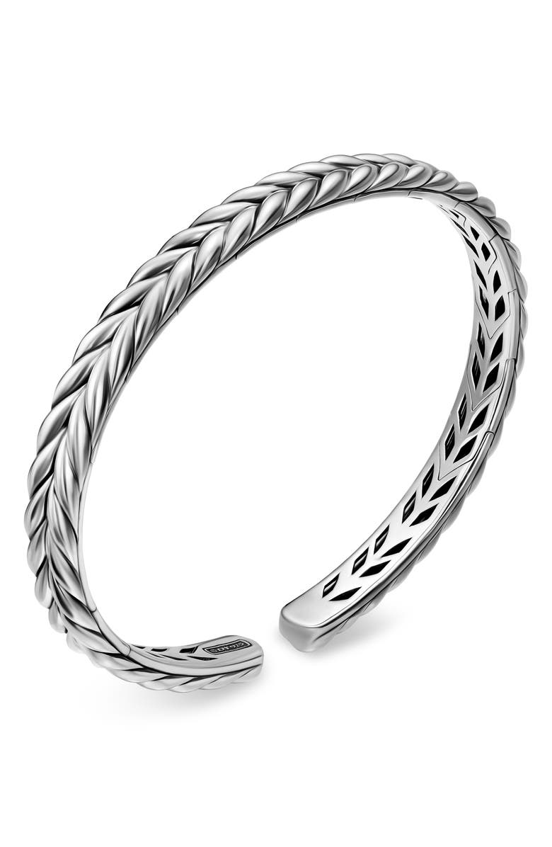 David Yurman Chevron Flex Bracelet in Sterling Silver, Alternate, color, Silver