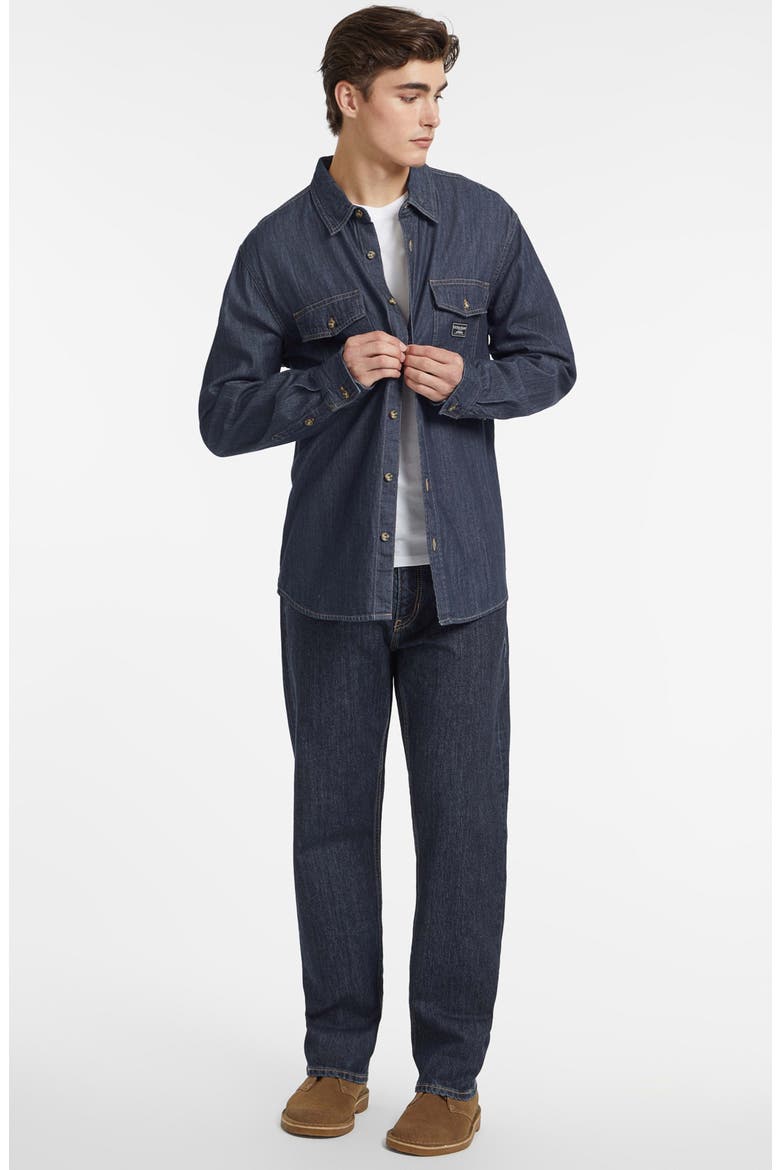 Regular Fit Denim Button-Up Shirt, Alternate, color, NAVY