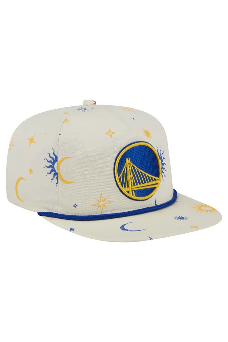 Men's New Era Cream Golden State Warriors Lunar Golfer Snapback Hat, Alternate, color, Cream
