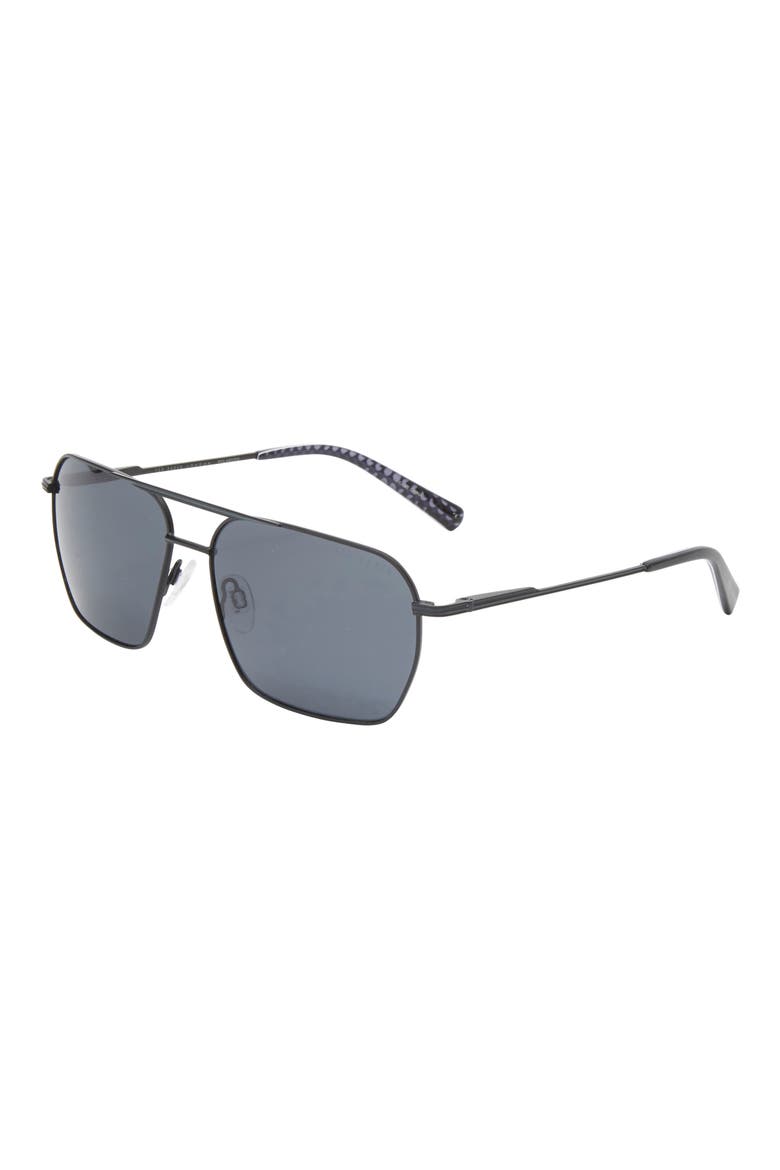 59mm Polarized Aviator Sunglasses, Alternate, color, BLACK
